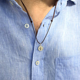 GRANO DE MOSTAZA - collar 12mm con hilo cordón largo